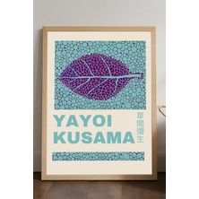 Duvarda Yayoi Kusama Doğal Ahşap Çerçeveli Poster, Dekoratif Sanatsal Duvar Tablosu