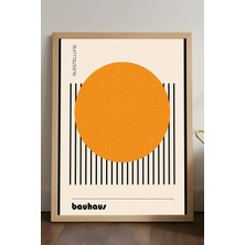 Duvarda Bauhaus Doğal Ahşap Çerçeveli Poster, Dekoratif Sanatsal Duvar Tablosu