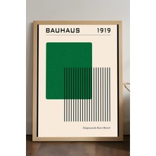 Duvarda Bauhaus Doğal Ahşap Çerçeveli Poster, Dekoratif Sanatsal Duvar Tablosu
