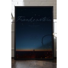 Duvarda Frankenstein Siyah Ahşap Çerçeveli Poster, Film Duvar Tablosu
