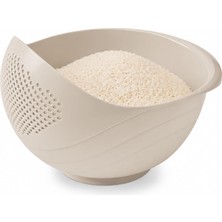 Yağmur Store Çok Amaçlı Süzgeç ve Pirinç Kasesi, Oval, Krem, 3 Litre,