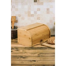 NY Home Bambu Lüks Panjur Kapaklı Büyük Ekmek Dolabı, Dolabı, Ekmek Sepeti Sandığı, Ekmeklik, Çok Amaçlı Bambu Kutu