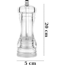 NY Home 2 Li Büyük Boy 20 cm Akrilik Şeffaf Tuz Karabiber Değirmeni Beyaz MIT1257