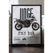 Duvarda Voge 525 Dsx Siyah Ahşap Çerçeveli Poster, Motosiklet Duvar Tablosu