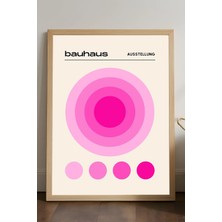Duvarda Bauhaus Doğal Ahşap Çerçeveli Poster, Dekoratif Sanatsal Duvar Tablosu