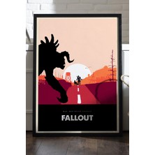 Duvarda Fallout Siyah Ahşap Çerçeveli Poster, Dekoratif Oyun Duvar Tablosu