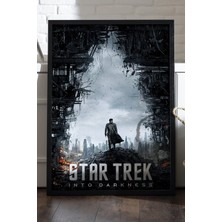 Duvarda Star Trek Siyah Ahşap Çerçeveli Poster, Dekoratif Film Duvar Tablosu