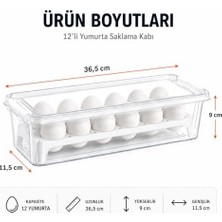 NY Home 12 Gözlü Kilitli Yumurta Saklama Kabı Plastik Yumurta Taşıma Kutusu Kapaklı Şeffaf Buzdolabı Düzenleyici Bpa Free 12'li Yumurta Organizeri