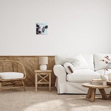 Yağmur Store Ev Dekoru Koleksiyonu Mavi Duvar Plakası Üzerine Nazik Çiftlik Inek Boyama Sanatı, 30 x 40 Cm, Çok Renkli