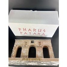NY Home Patara Antik Kent El Yapımı Dekoratif Minyatür, Antik Taş Duvar Tasarımı, Yeşil Bitkili, Biblo Koleksiyon Parçası