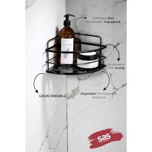 Yağmur Store Yapışkanlı Ömür Boyu Paslanmaz Kristal Ayarlanabilir Raf Banyo Düzenleyici Şampuanlık Lk-01 Ss