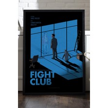 Duvarda Fight Club Siyah Ahşap Çerçeveli Poster, Dekoratif Film Duvar Tablosu