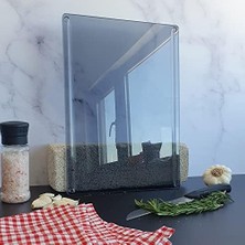 Yağmur Store Kanallı Cam Kesme Tahtası - Cam Kesme Tablası | (Füme Cam, 25CM x 35CM)