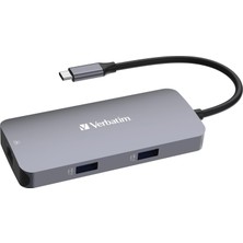 Yağmur Store Verbatim Usb-C Pro Multiport Hub 5'i 1 Arada, Çoklu Bağlantı Noktalı Adaptör, Usb-C, Hdmı, RJ45, Usb-A ve Usb-C Pd, Mac, MacBook Pro/air, iPad Pro, Thinkpad, Windows Bilgisayar, Dizüstü Bilgisayar ve