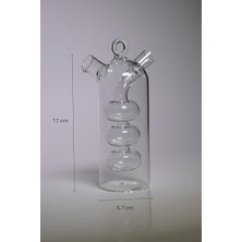 NY Home Çift Hazneli Cam Premium Yağdanlık ve Sirkelik (BOMBELI).434 ml Şık,zarif Tasarım,velor Home