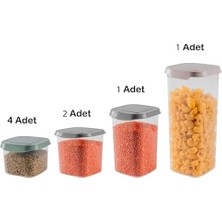 NY Home 8 Adet Saklama Kabı Seti, 1,77 Lt, 1,17 Lt, 0,87 Lt, 0,57 Lt Kapasiteli Mutfak Saklama Kapları