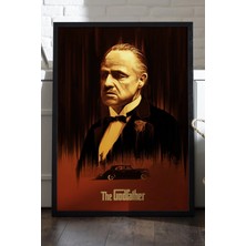 Duvarda The Godfather Siyah Ahşap Çerçeveli Poster, Dekoratif Film Duvar Tablosu