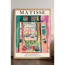 Duvarda Henri Matisse Doğal Ahşap Çerçeveli Poster, Dekoratif Sanatsal Duvar Tablosu