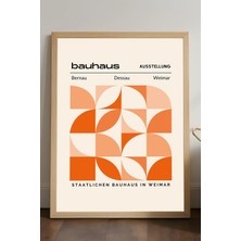 Duvarda Bauhaus Doğal Ahşap Çerçeveli Poster, Dekoratif Sanatsal Duvar Tablosu