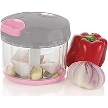 Yağmur Store Tantitoni Açık Pembe Gri Büyük Pratik Doğrayıcı ve Çırpıcı 1000ML