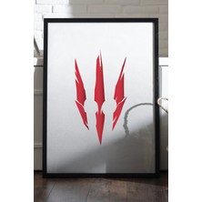 Duvarda The Witcher Siyah Ahşap Çerçeveli Poster, Dekoratif Oyun Duvar Tablosu