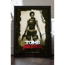 Duvarda Tomb Raider Siyah Ahşap Çerçeveli Poster, Dekoratif Oyun Duvar Tablosu