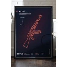 Duvarda Cs:go Ak-47 Siyah Ahşap Çerçeveli Poster, Dekoratif Oyun Duvar Tablosu