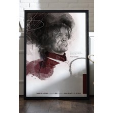 Duvarda Game Of Thrones Siyah Ahşap Çerçeveli Poster, Dekoratif Dizi Duvar Tablosu