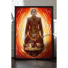 Duvarda Game Of Thrones Siyah Ahşap Çerçeveli Poster, Dekoratif Dizi Duvar Tablosu
