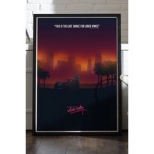 Duvarda Gta Vice City Siyah Ahşap Çerçeveli Poster, Dekoratif Oyun Duvar Tablosu