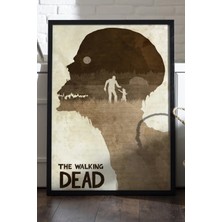Duvarda The Walking Dead Siyah Ahşap Çerçeveli Poster, Dekoratif Oyun Duvar Tablosu