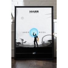 Duvarda Mass Effect Siyah Ahşap Çerçeveli Poster, Dekoratif Oyun Duvar Tablosu
