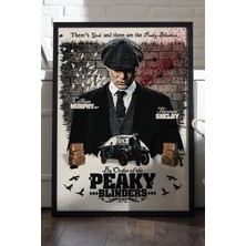 Duvarda Peaky Blinders Siyah Ahşap Çerçeveli Poster, Dekoratif Dizi Duvar Tablosu