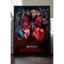 Duvarda Doctor Strange Siyah Ahşap Çerçeveli Poster, Dekoratif Dizi Duvar Tablosu
