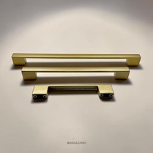 Yağmur Store 5 Adet Nergis Mat Altın Dolap Kulpu – 4 Delikli Çift Ölçülü Metal Mobilya Kulpu (96–128/160–192/224–256 Mm) (96-128MM)