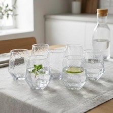 NY Home 6 Adet Cam Bardak Seti - Sade ve Modern Tasarımlı, Ekstra Berrak Su, 6'lı Meşrubat ve Kahve Bardağı Takımı (310 Ml)