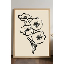 Duvarda Bloom Ahşap Çerçeveli Poster, Dekoratif Sanatsal Duvar Tablosu