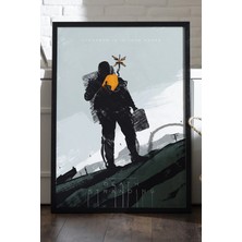Duvarda Death Stranding Siyah Ahşap Çerçeveli Poster, Dekoratif Oyun Duvar Tablosu