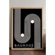 Duvarda Bauhaus Doğal Ahşap Çerçeveli Poster, Dekoratif Sanatsal Duvar Tablosu