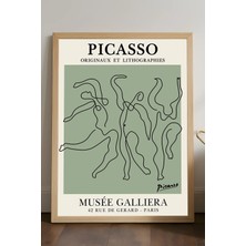 Duvarda Pablo Picasso Doğal Ahşap Çerçeveli Poster, Dekoratif Sanatsal Duvar Tablosu