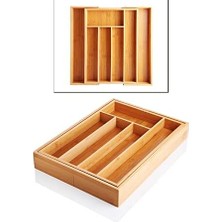 NY Home 7 Bölmeli Bambu Kaşıklık Antibakteriel Çekmece Içi Düzenleyici Organizer