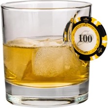 NY Home Poker Çip Tasarımlı Viski Bardağı, 300CC, Şeffaf Cam