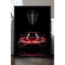 Duvarda Koenigsegg Agera Rs Siyah Ahşap Çerçeveli Poster, Dekoratif Araba Duvar Tablosu