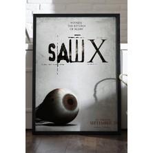 Duvarda Testere Siyah Ahşap Çerçeveli Poster, Film Duvar Tablosu