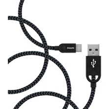 NY Home USB - USB C Şarj Kablosu, 1.2 Metre, Örgü, Siyah (DLC2628B)