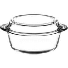 Yağmur Store Borosilikat Yuvarlak Kapaklı Tencere, 2100 cc Isıya Dayanıklı Cam Fırın Kabı, 246X216 mm