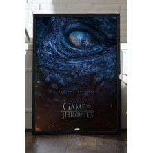 Duvarda Game Of Thrones Siyah Ahşap Çerçeveli Poster, Dekoratif Dizi Duvar Tablosu