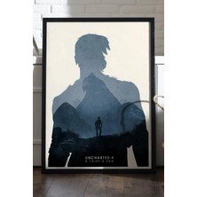 Duvarda Uncharted Siyah Ahşap Çerçeveli Poster, Dekoratif Oyun Duvar Tablosu