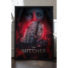 Duvarda The Witcher Siyah Ahşap Çerçeveli Poster, Dizi Duvar Tablosu