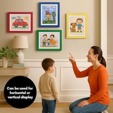 Yağmur Store Kids Artwork Frame Changeable (Multicolor) - Magnetic Door Holds 100 Art Pieces - 8.5X11 Letter Size Display With Mat Or 10X12.5 Without Mat - My Mini Masterpiece (Set Of 4)